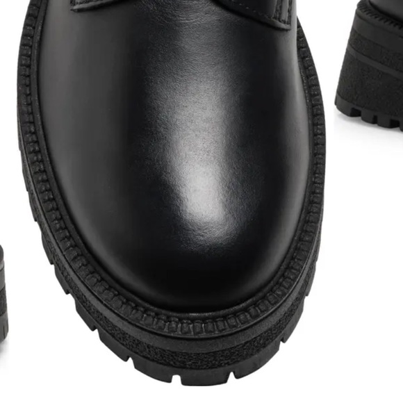 NEW FREE PEOPLE Emmet Emmit Strap Lace-Up Boot Black Leather - Picture 5 of 12